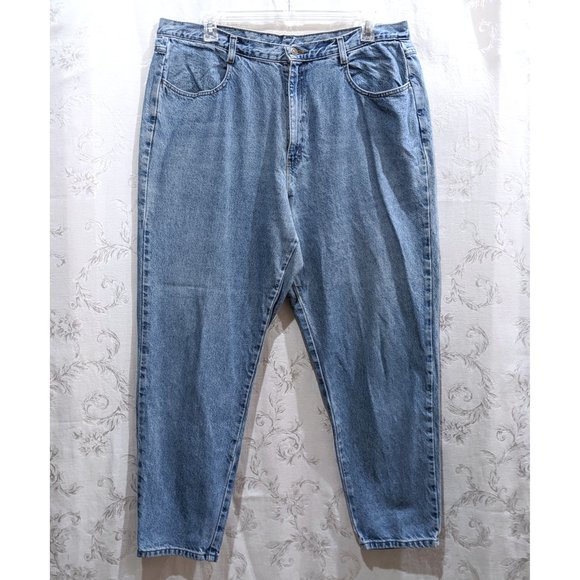 Vintage 90s High Waist Light Wash Jeans 22 Straight Leg High Rise Relaxed Fit - Picture 1 of 5